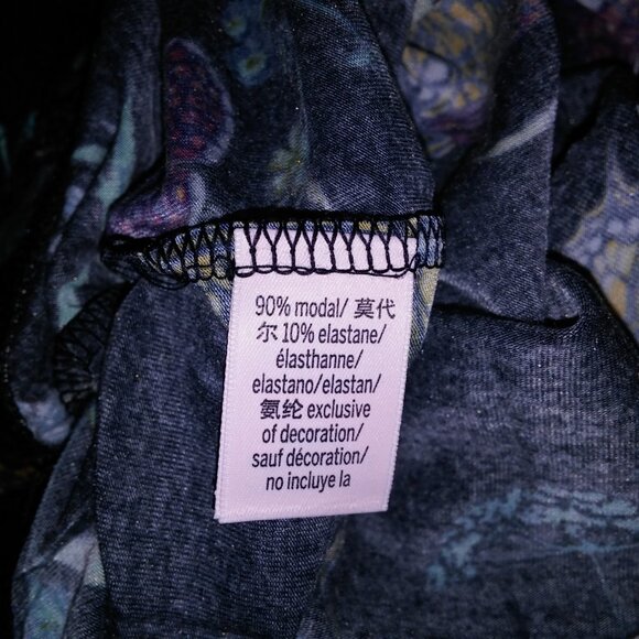 Victoria Secret Pajama Set Top & Bottom XXL 2X Modal Navy Blue Butterfly Garden - Picture 10 of 12